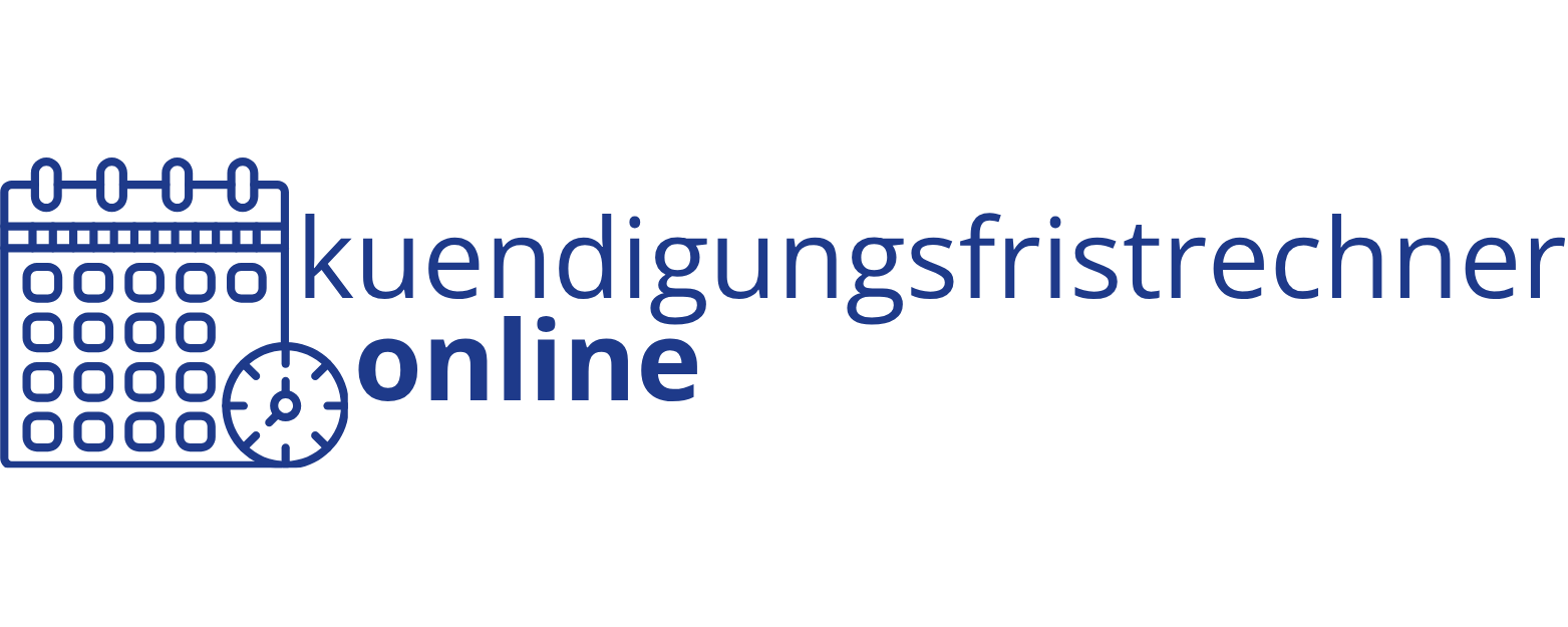 Kündigungsfrist Rechner Online Logo mit Kalender und Uhr Symbol