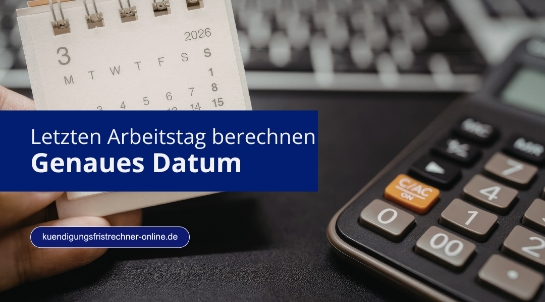 Letzten Arbeitstag nach Kündigung berechnen mit Frist und konkretem Enddatum einfach erklärt